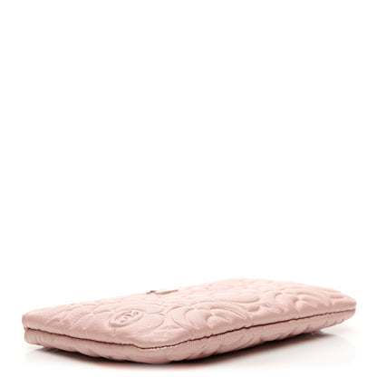 Chanel Goatskin Camellia Embossed Cosmetic Pouch Light Pink 4 of 10
