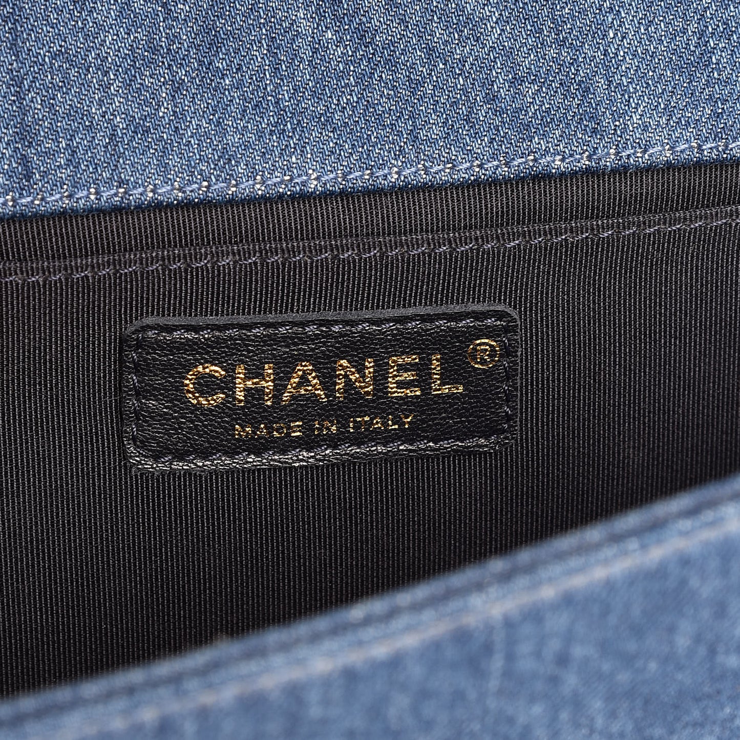 Denim Patchwork Medium Boy Flap Blue