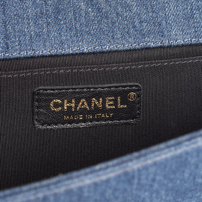 Chanel Denim Patchwork Medium Boy Flap Blue 6 of 7
