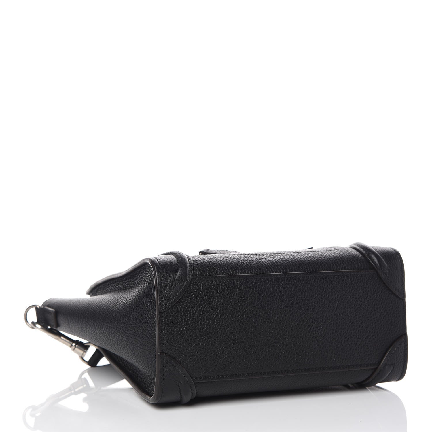 Celine Drummed Calfskin Nano Luggage Black 5 of 10