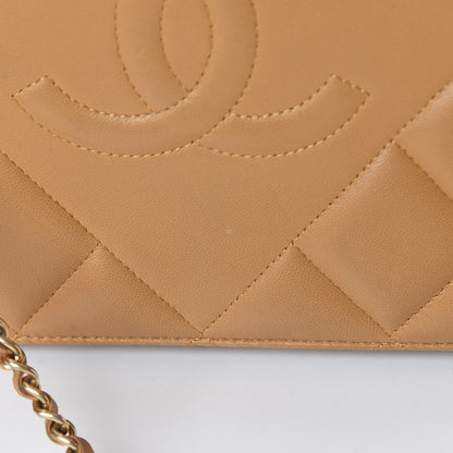 Chanel Lambskin Quilted Medium Diamond CC Flap Beige 21 of 22