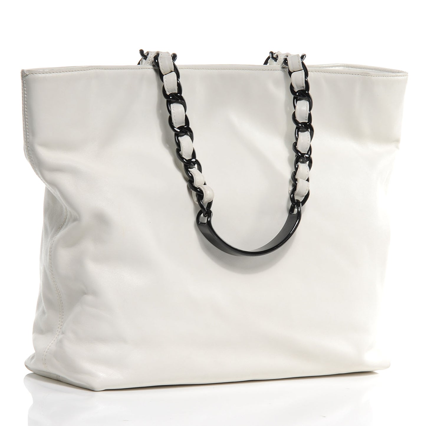Lambskin Chain CC Tote White