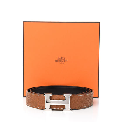 Hermes Box Togo Constance H Belt 95 Black Gold 6 of 6