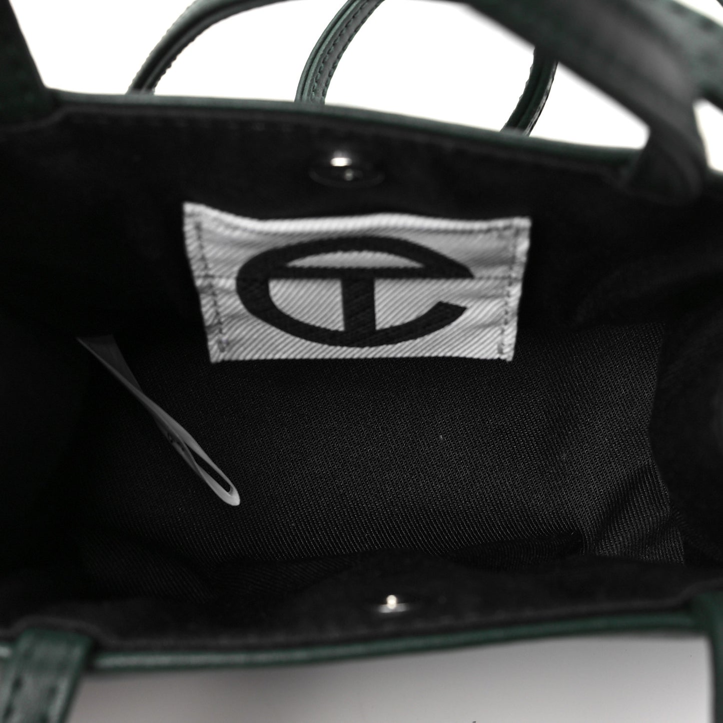 Vegan Leather Small Shopping Bag Dark Olive