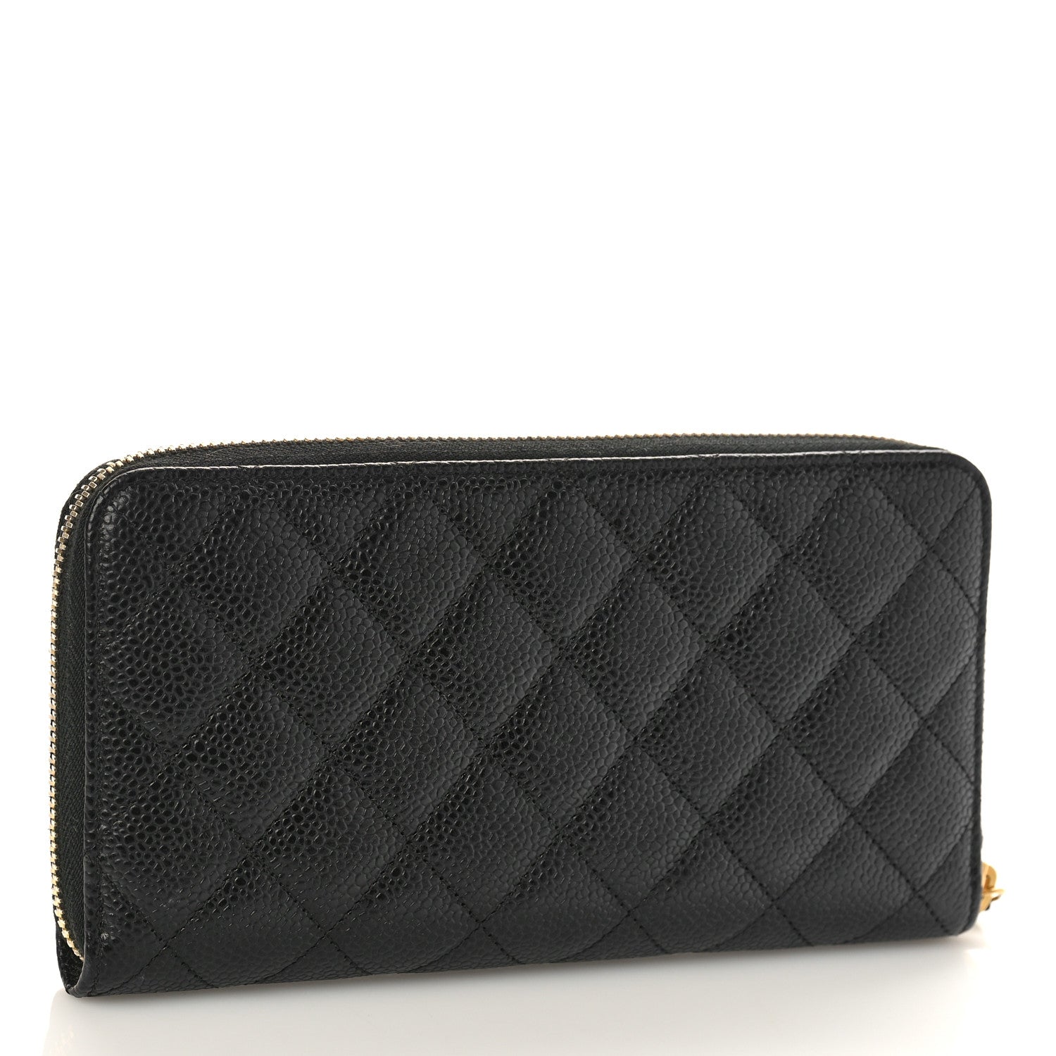 Chanel Caviar Quilted Large Gusset Zip Around Wallet Black 3 of 9