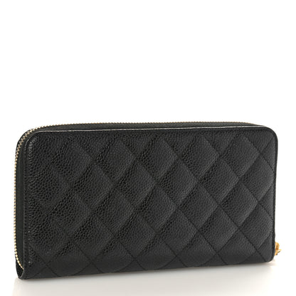 Chanel Caviar Quilted Large Gusset Zip Around Wallet Black 3 of 9