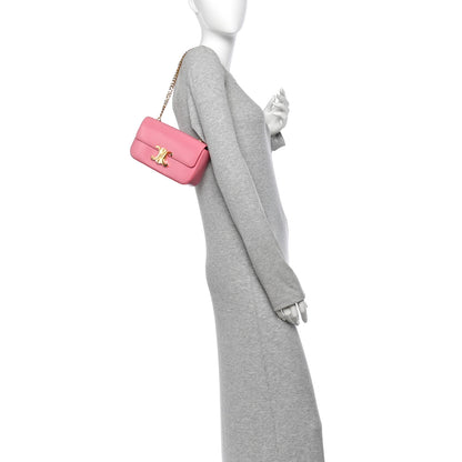 Celine Shiny Calfskin Claude Chain Shoulder Bag Rose 2 of 14