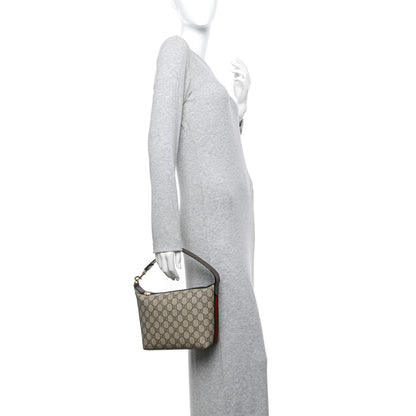 Gucci GG Supreme Monogram Textured Calfskin Web Super Mini Ophidia Shoulder Bag Beige Ebony New Acero 2 of 11