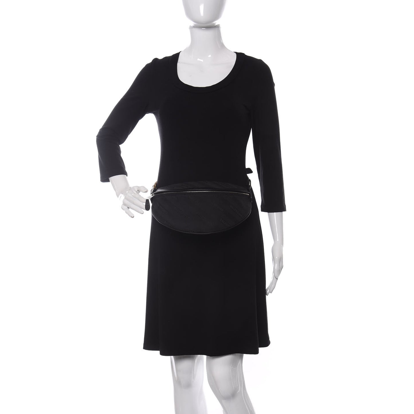 Canvas Jacquard Diagonal Allover Logo XS Souvenir Belt Bag Black