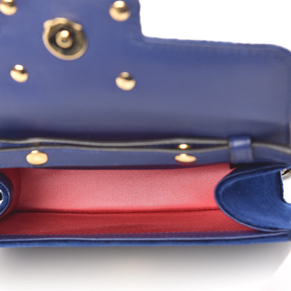 Gucci Velvet Crystal Square G Shoulder Bag Cobalt Blue 5 of 10
