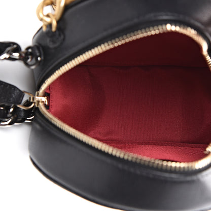 Chanel Lambskin Quilted 19 Round Clutch With Chain Black 4 of 10