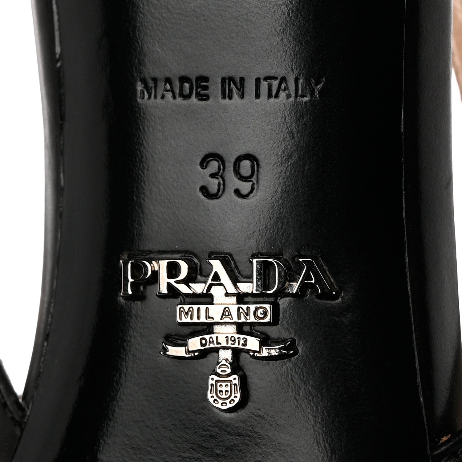 Prada Nappa Triangle Logo Pointed Toe Slingback Pumps 39 Black 7 of 12