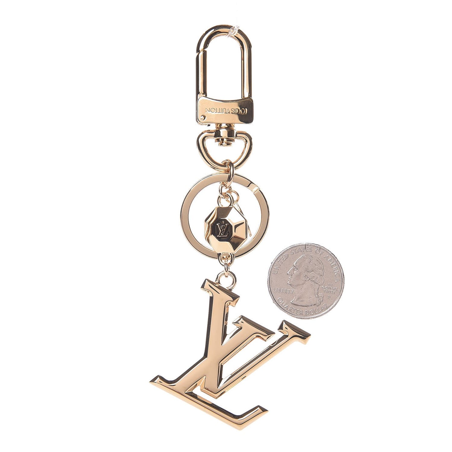 LV Facettes Bag Charm Key Holder Gold