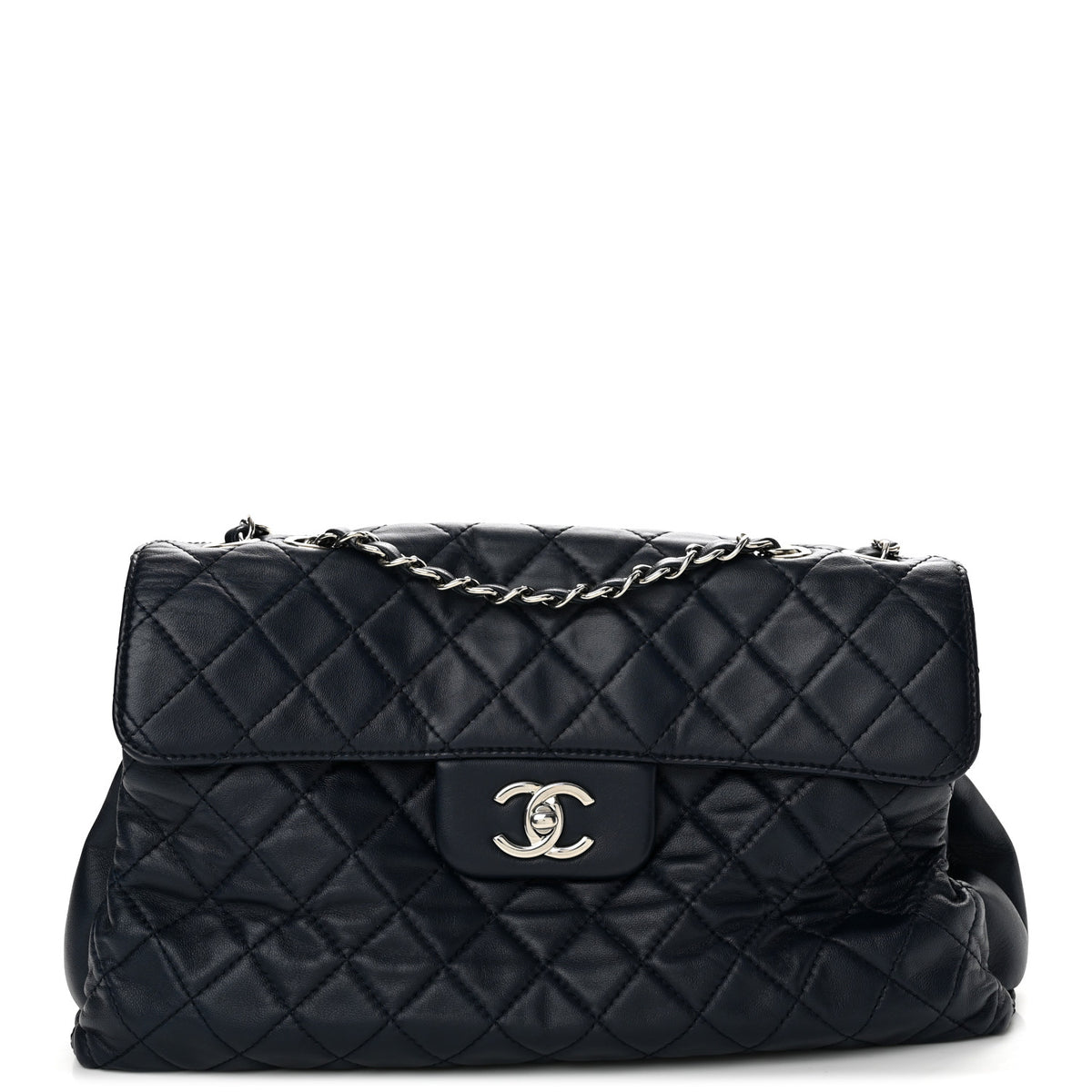 Chanel Lambskin Quilted Medium By 4 Flap Navy 1 of 13