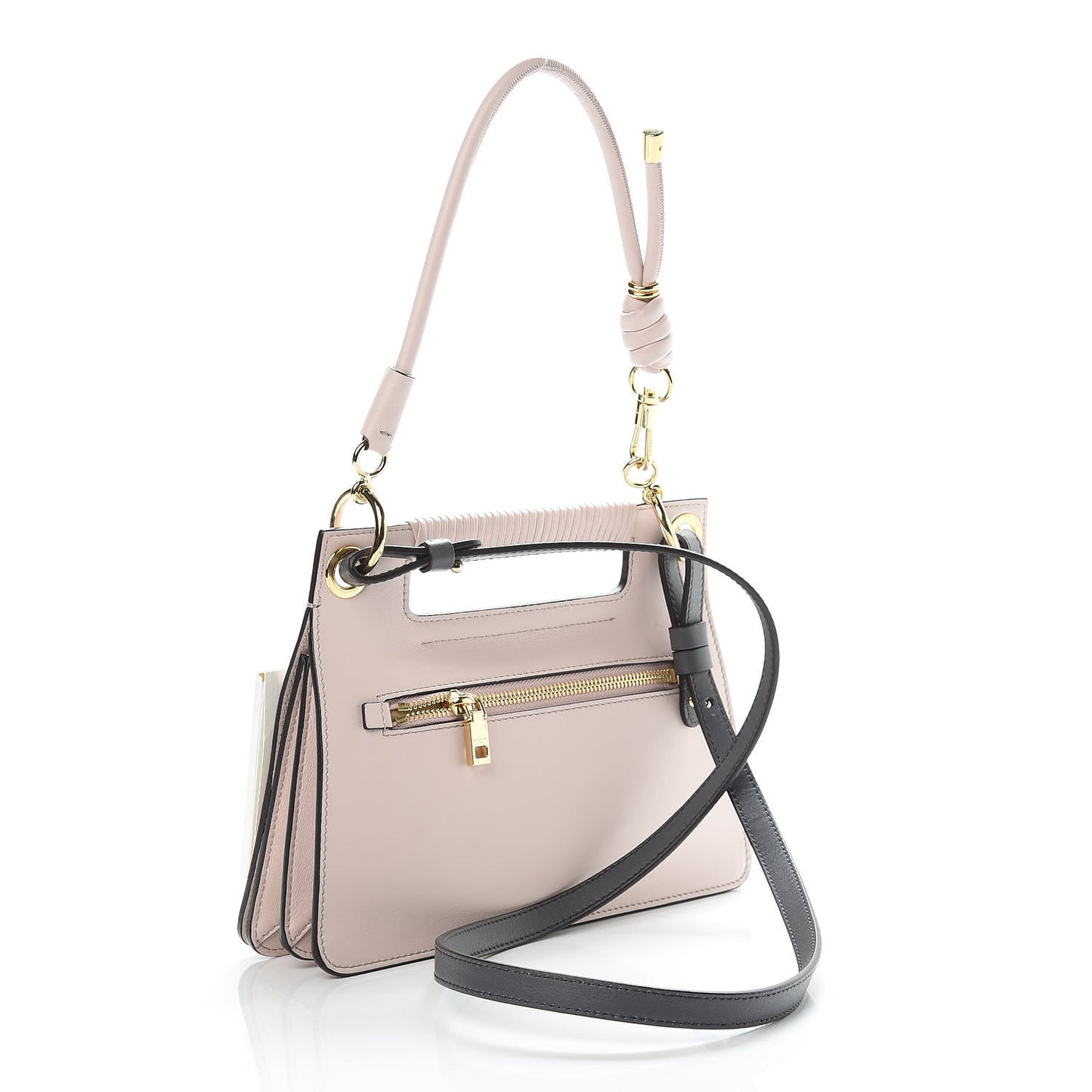 Calfskin Small Whip Top Handle Crossbody Pale Pink