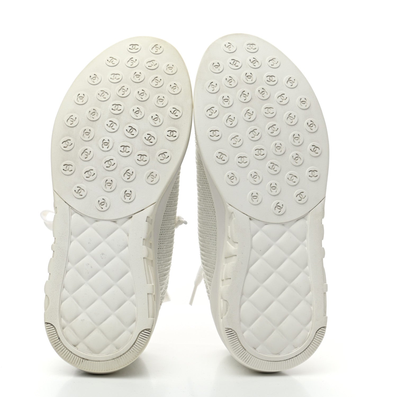 Chanel Sequin CC Sneakers 35.5 White 5 of 7