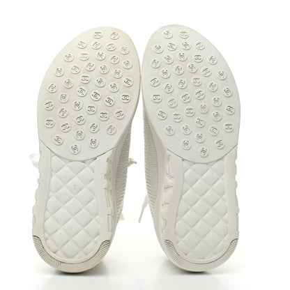 Chanel Sequin CC Sneakers 35.5 White 5 of 7