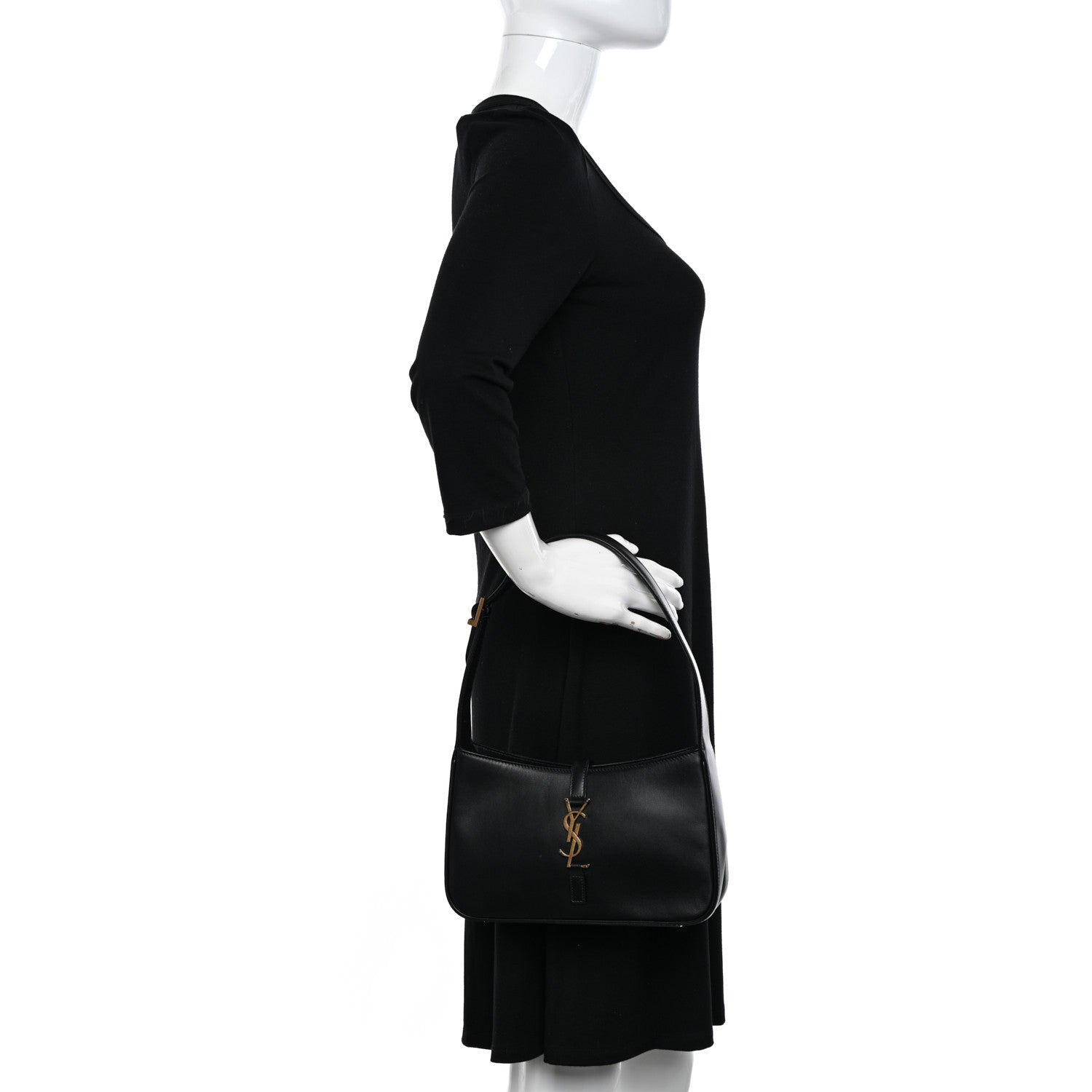Saint Laurent Smooth Calfskin Le 5 A 7 Hobo Black 2 of 12