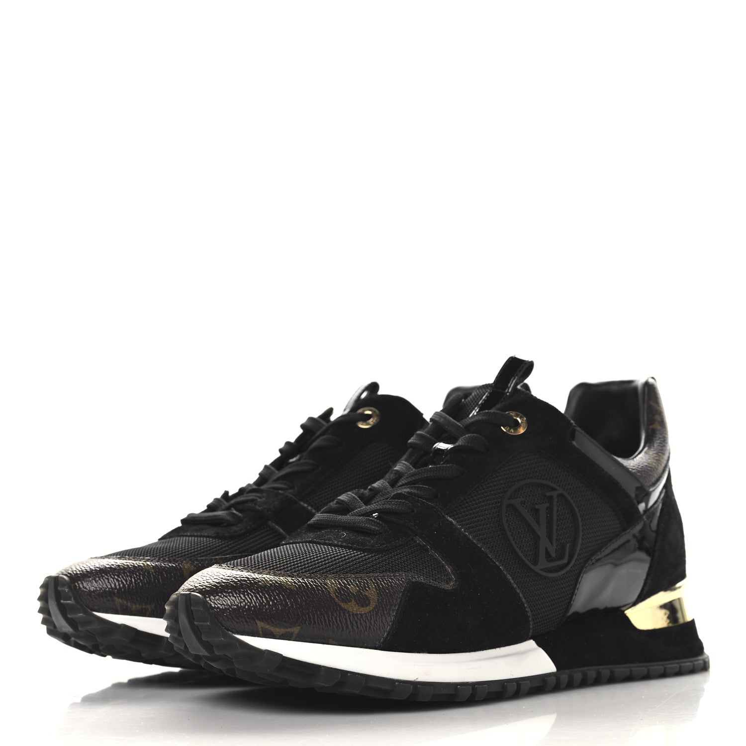 Louis Vuitton Suede Monogram Run Away Sneakers 42 Black 3 of 8