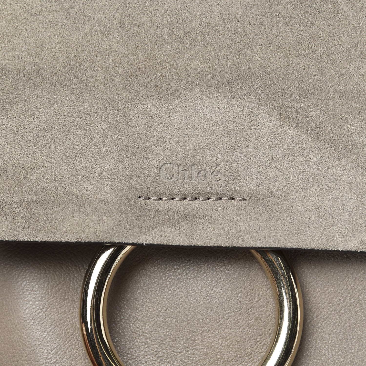 Chloe Suede Calfskin Small Faye Backpack Motty Grey 10 of 10