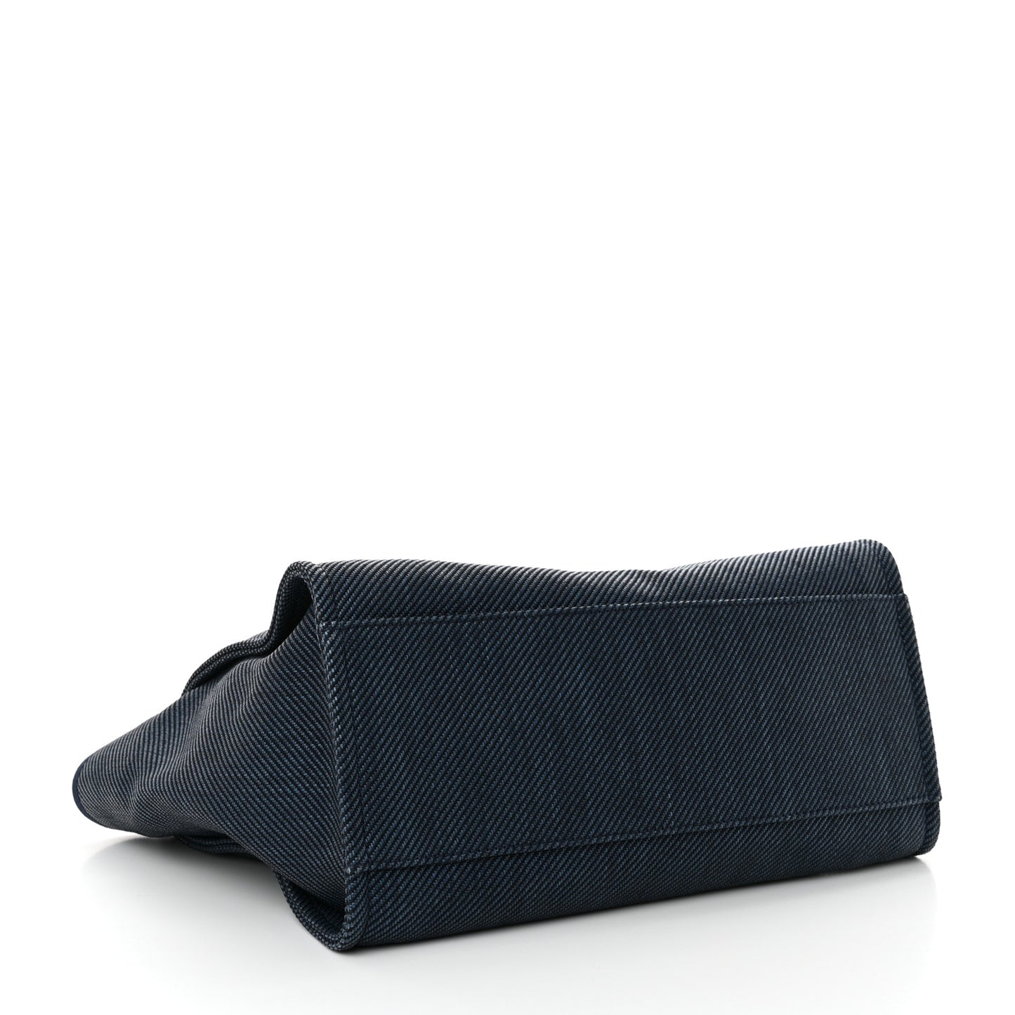 Mixed Fibers Calfskin Medium Deauville Tote Navy Blue