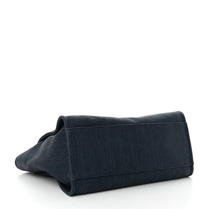 Chanel Mixed Fibers Calfskin Medium Deauville Tote Navy Blue 4 of 13