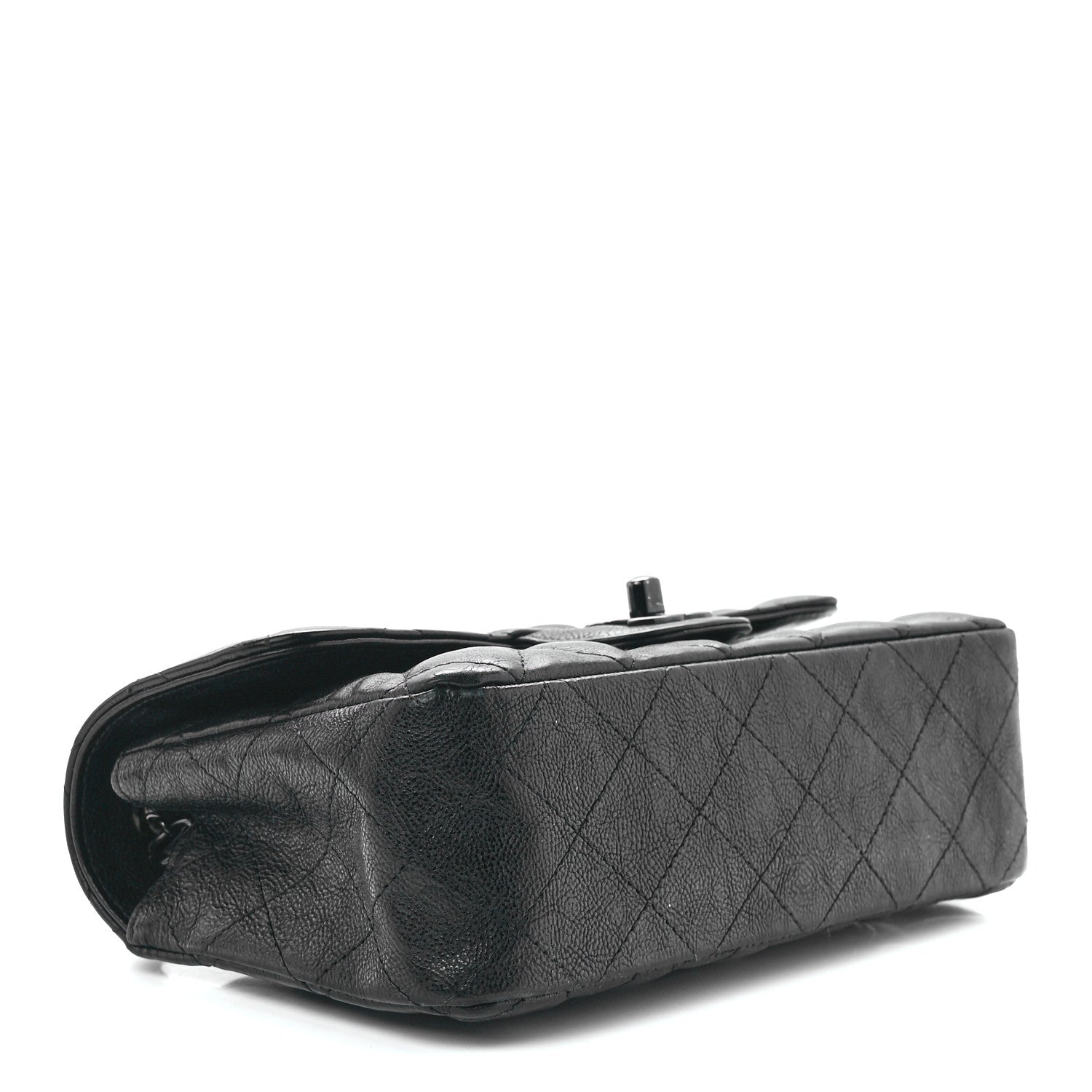 Chanel Crumpled Calfskin Quilted Mini Rectangular Flap So Black 4 of 12