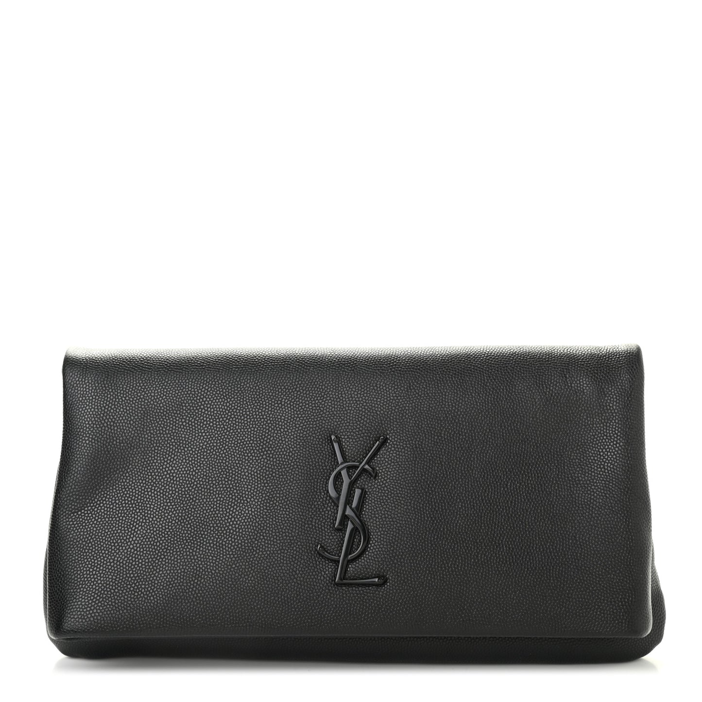Grain De Poudre West Hollywood Monogram Fold Over Clutch Black