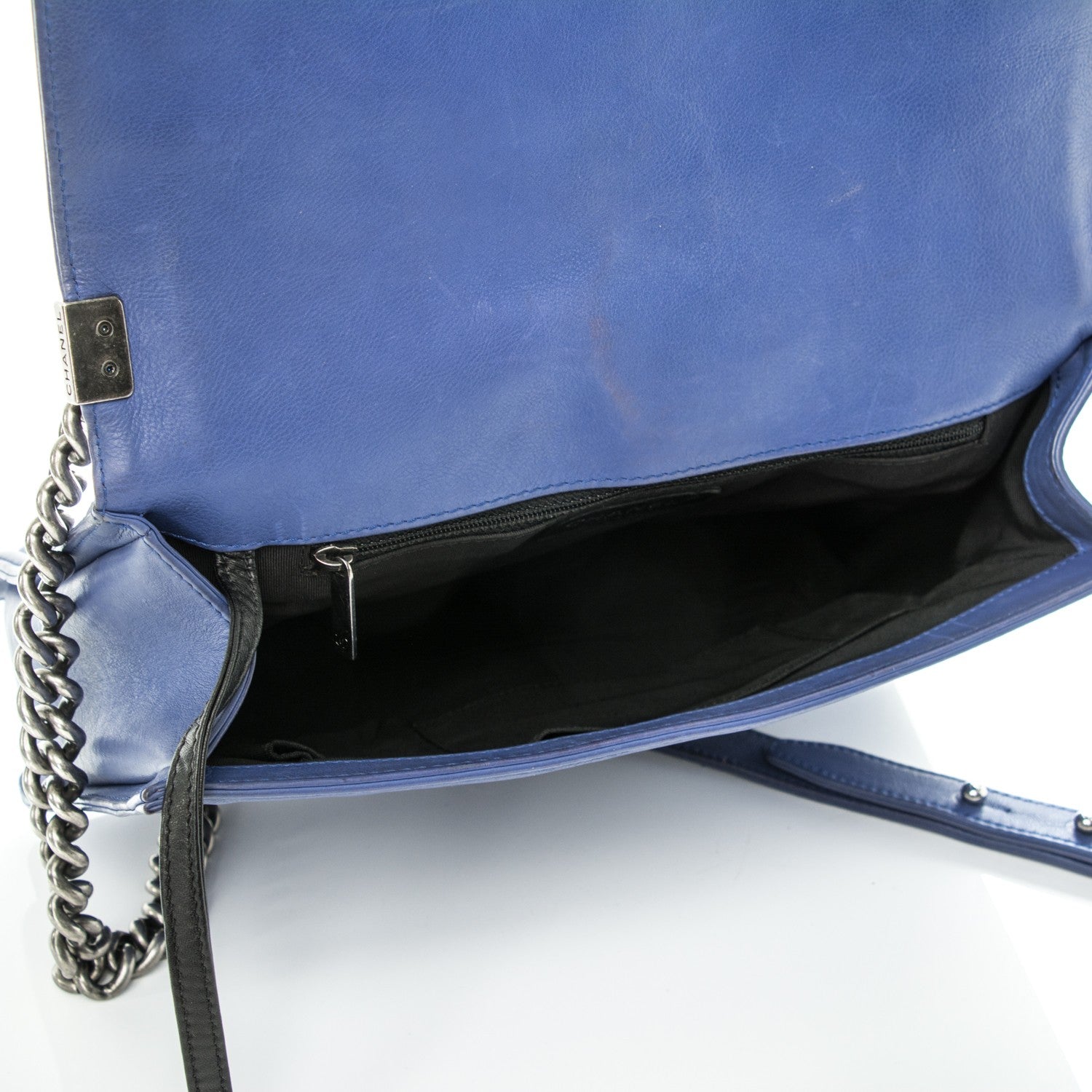 Chanel Calfskin Quilted Large Boy Flap Blue 7 of 14