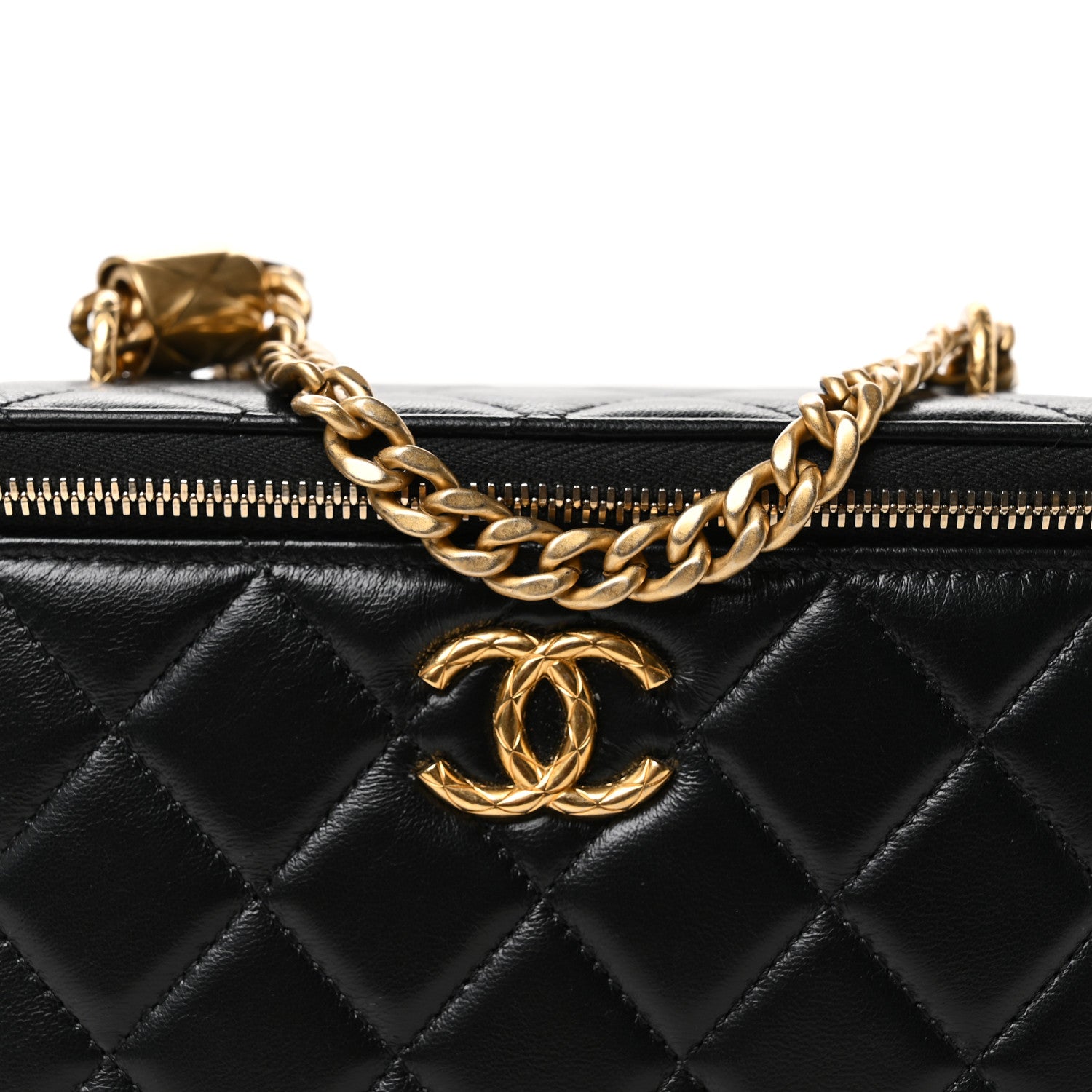 Chanel Lambskin Quilted Small Pillow Crush Vanity Case With Chain Black 9 of 13