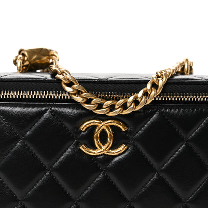 Chanel Lambskin Quilted Small Pillow Crush Vanity Case With Chain Black 9 of 13