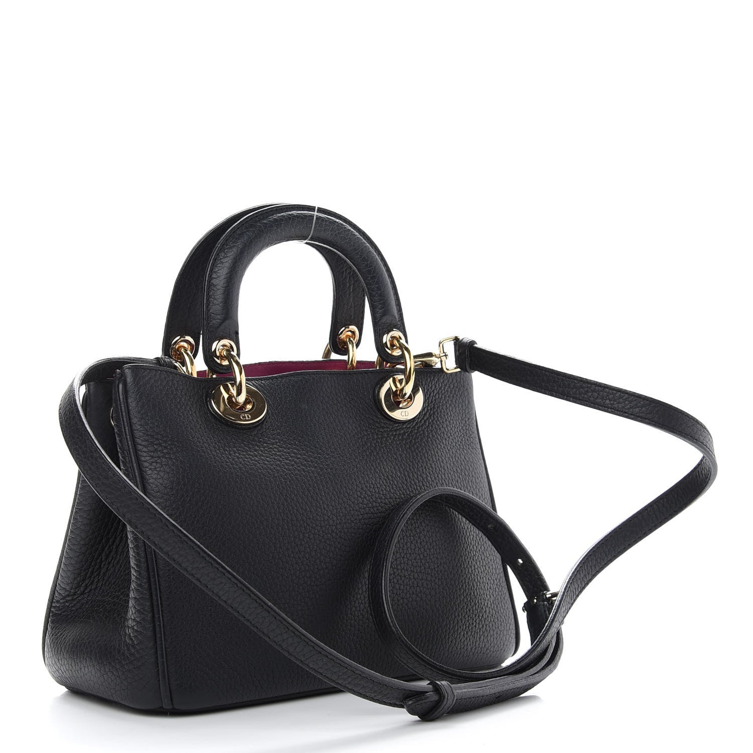Christian Dior Bullcalf Small Diorissimo Tote Black Rose Indien 3 of 8