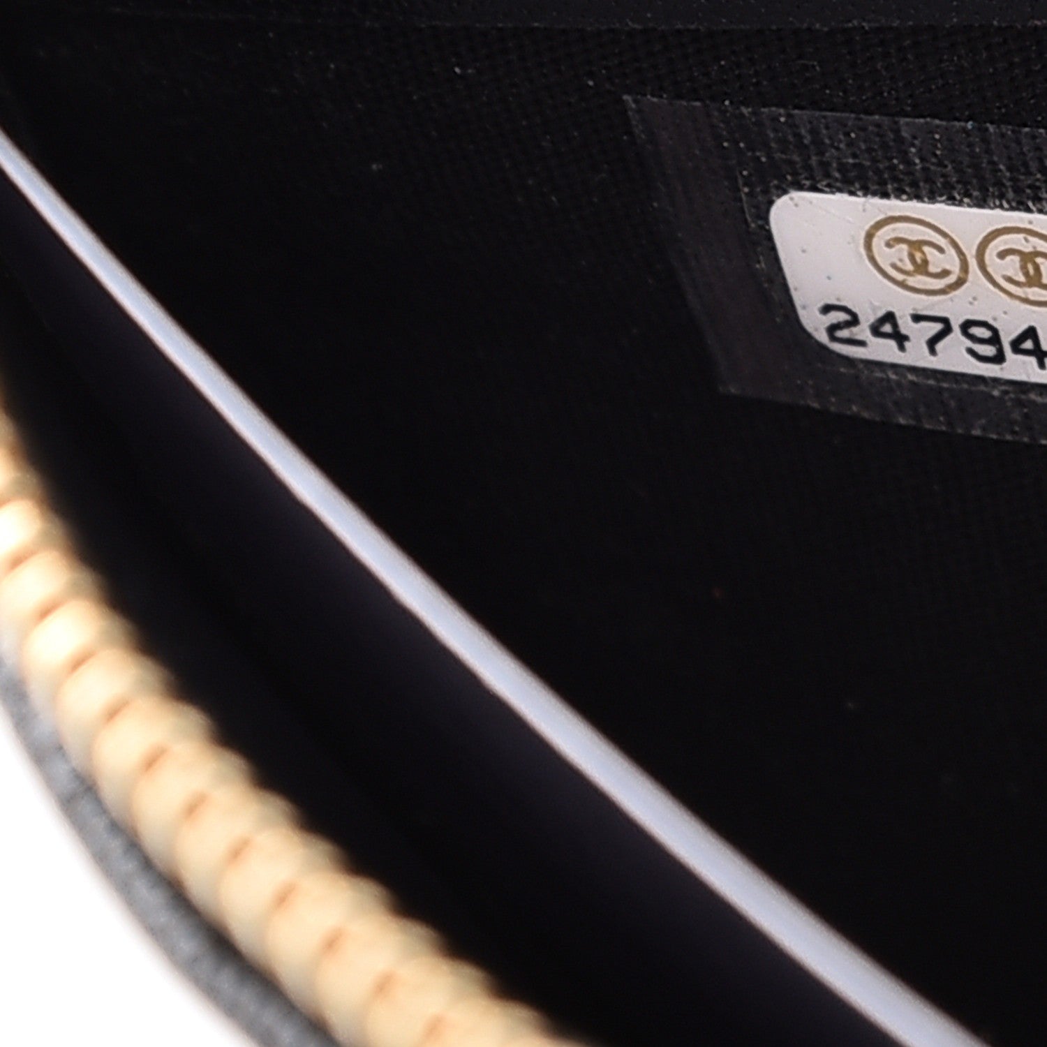 Chanel Sheepskin Chevron Quilted Zip Around Wallet Black 8 of 9