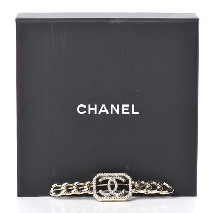 Chanel Crystal Chain CC Vendome Hair Clip Barrette Gold 4 of 4
