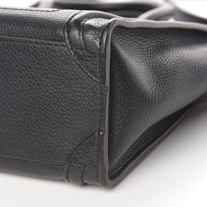 Celine Drummed Calfskin Nano Luggage Black 10 of 11