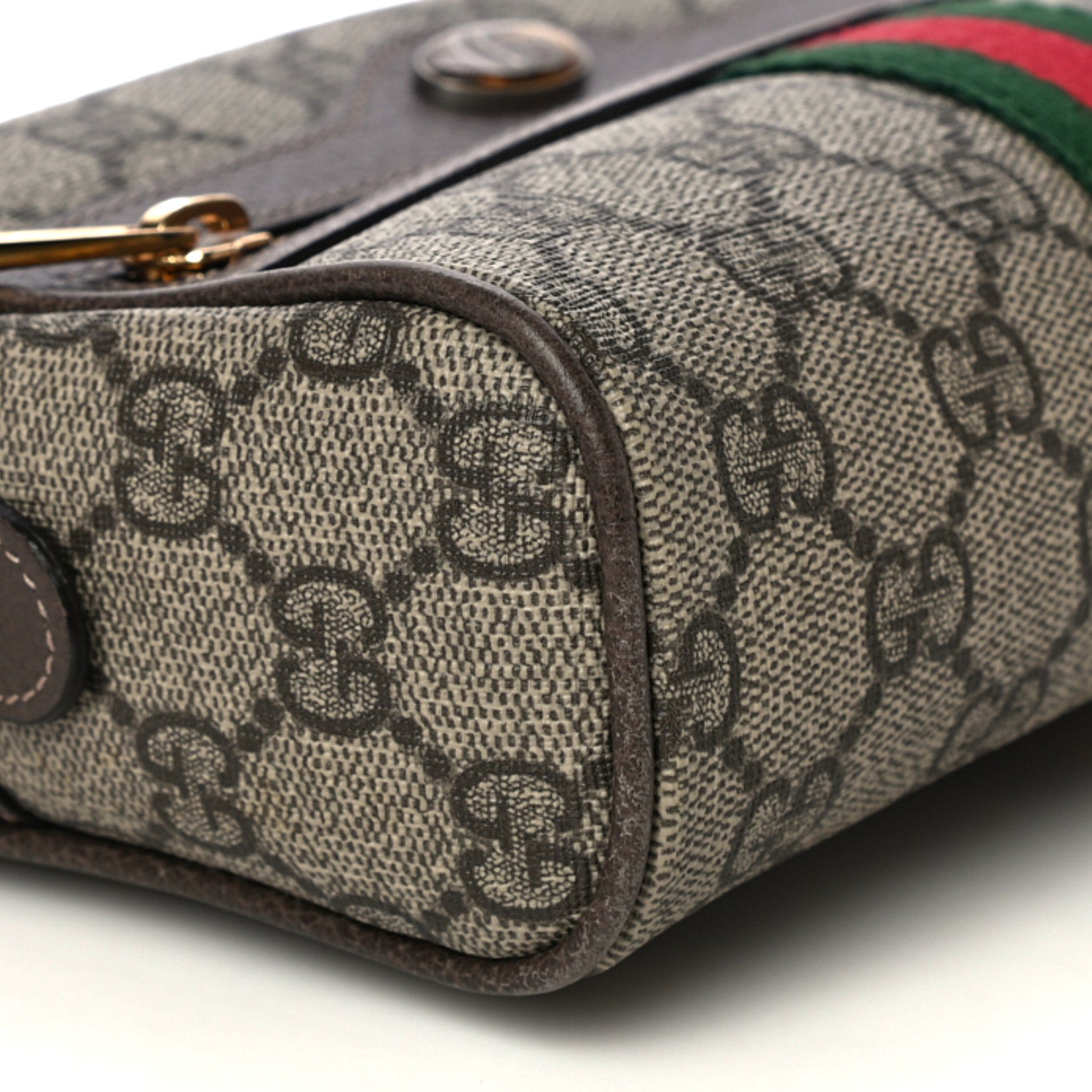 Gucci GG Supreme Monogram Web Small Ophidia Belt Bag 85 34 Dark Brown 9 of 10