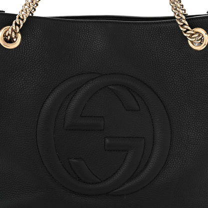 Gucci Pebbled Calfskin Medium Soho Chain Shoulder Bag Black 8 of 10