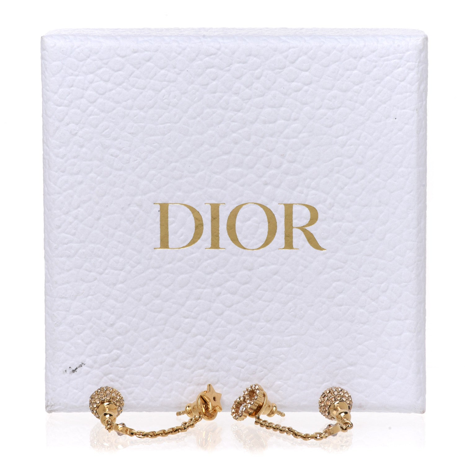 Christian Dior Crystal Tribales Star CD Drop Earrings Gold 6 of 6