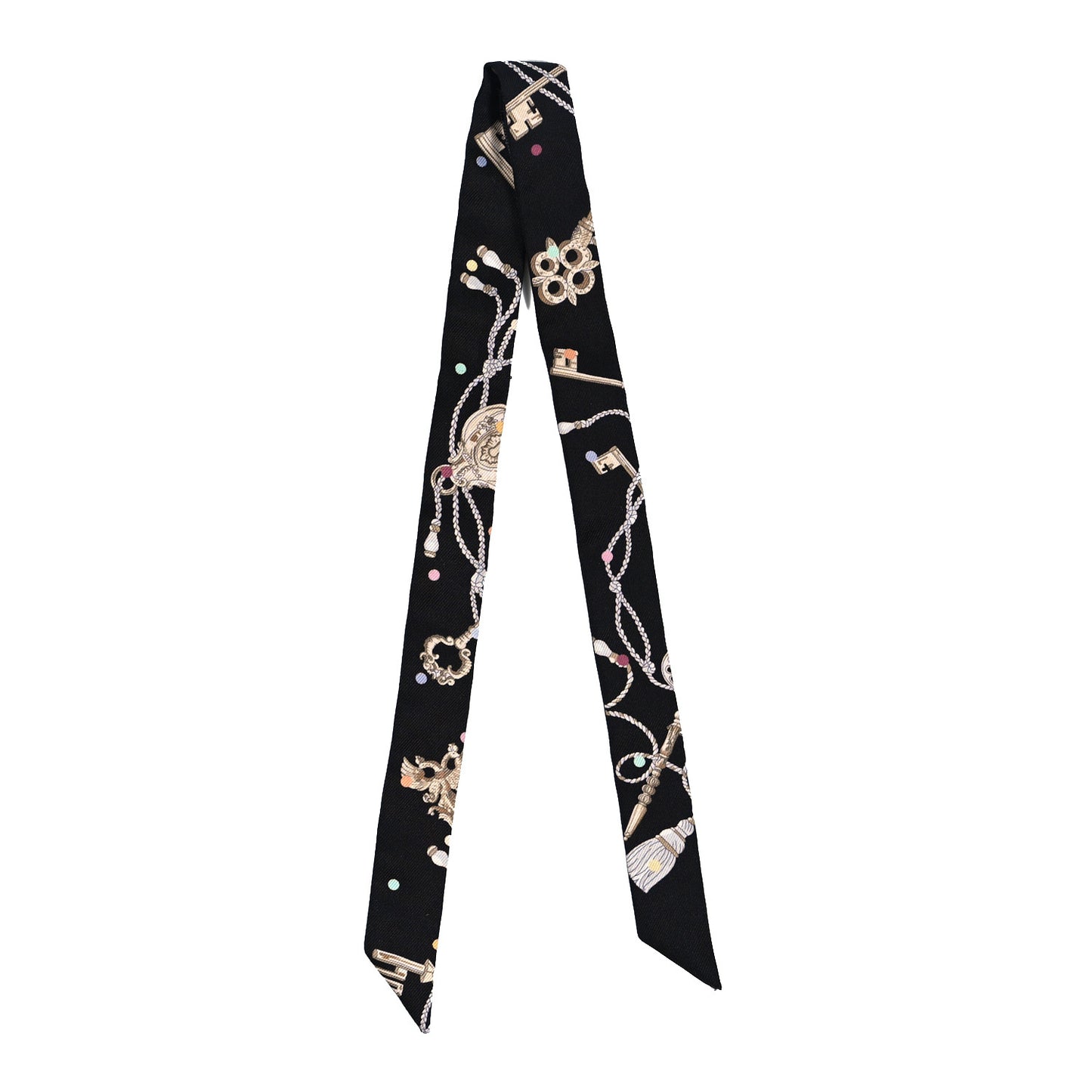 Silk Les Cles A Pois Doll Twilly Black Beige Rose