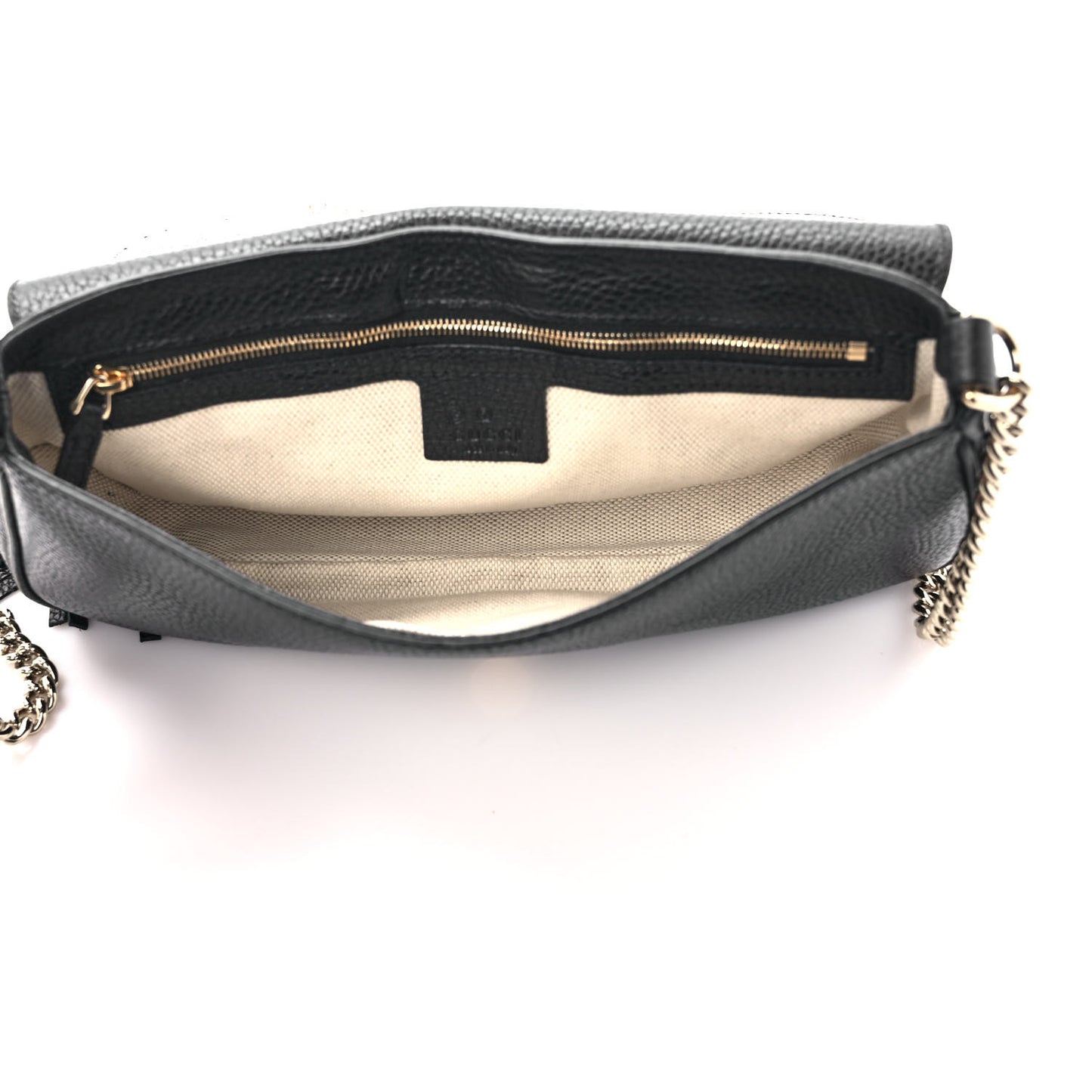 Pebbled Calfskin Medium Soho Flap Crossbody Black