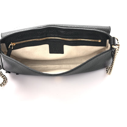 Gucci Pebbled Calfskin Medium Soho Flap Crossbody Black 5 of 9