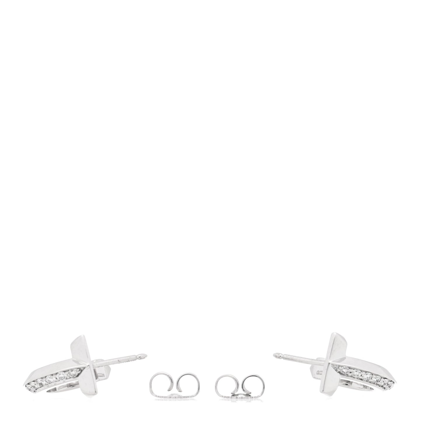 18K White Gold Diamond T1 Hoop Earrings