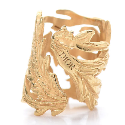 Christian Dior Metal Leaves Ring 5.5 Gold 3 of 6