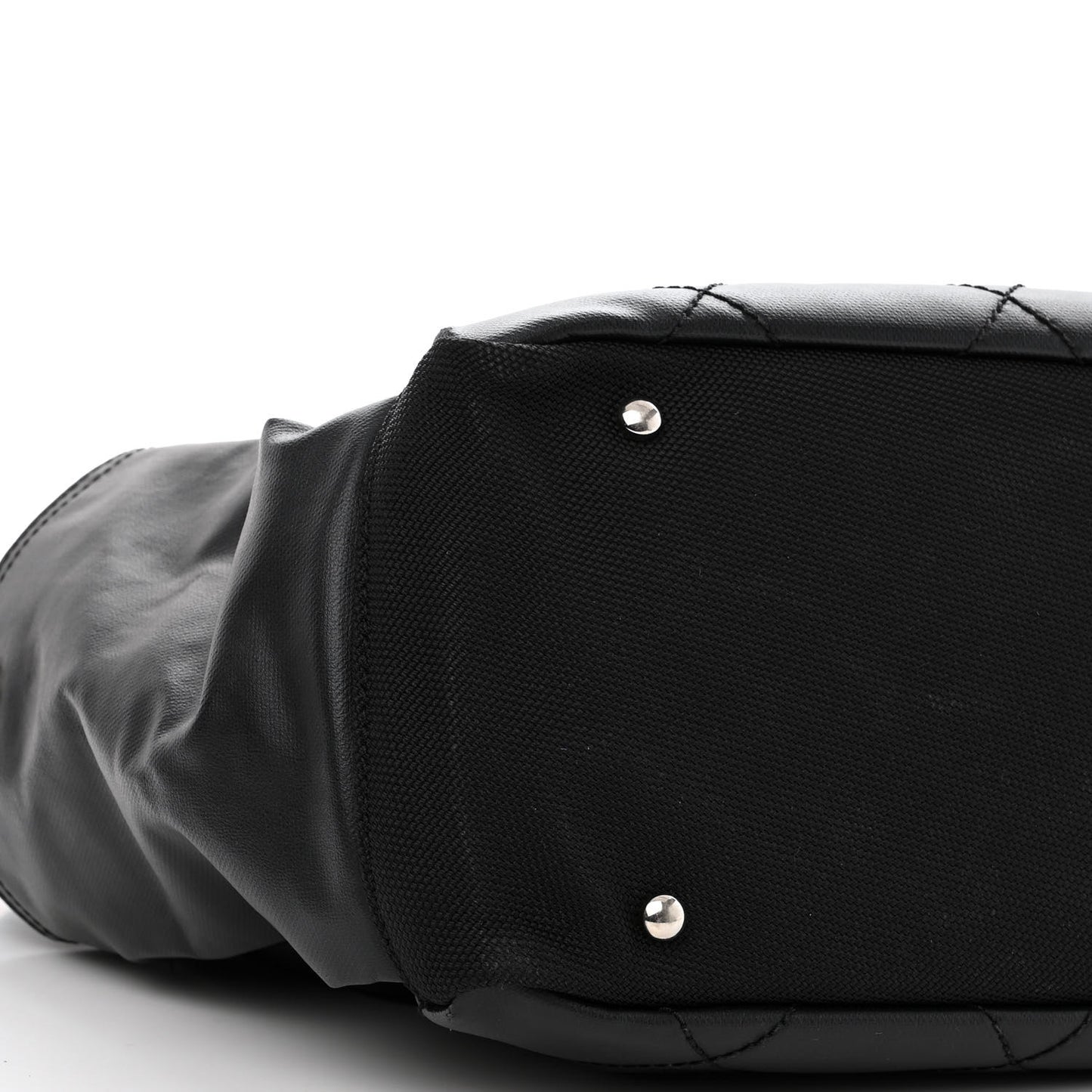 Coated Canvas Quilted Large Paris Biarritz Tote Black