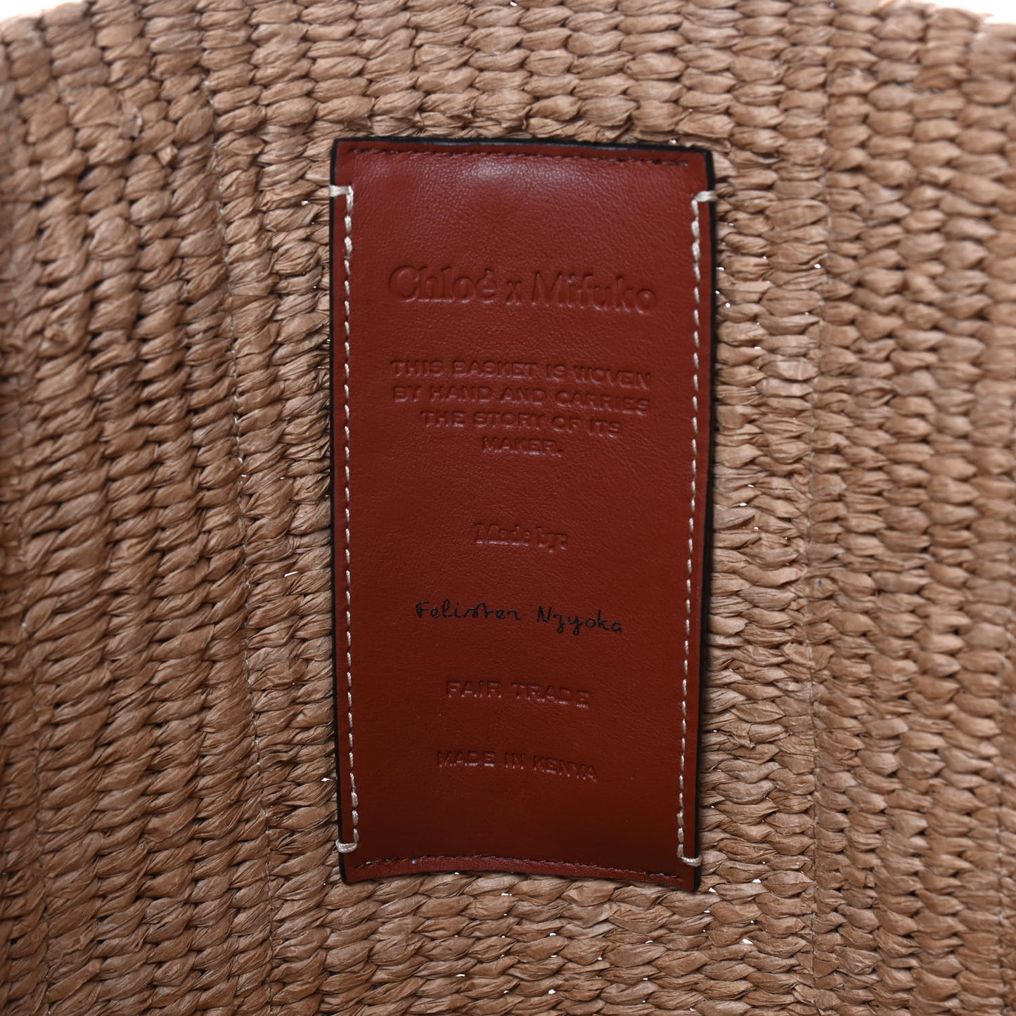 Raffia Medium Woody Tote White