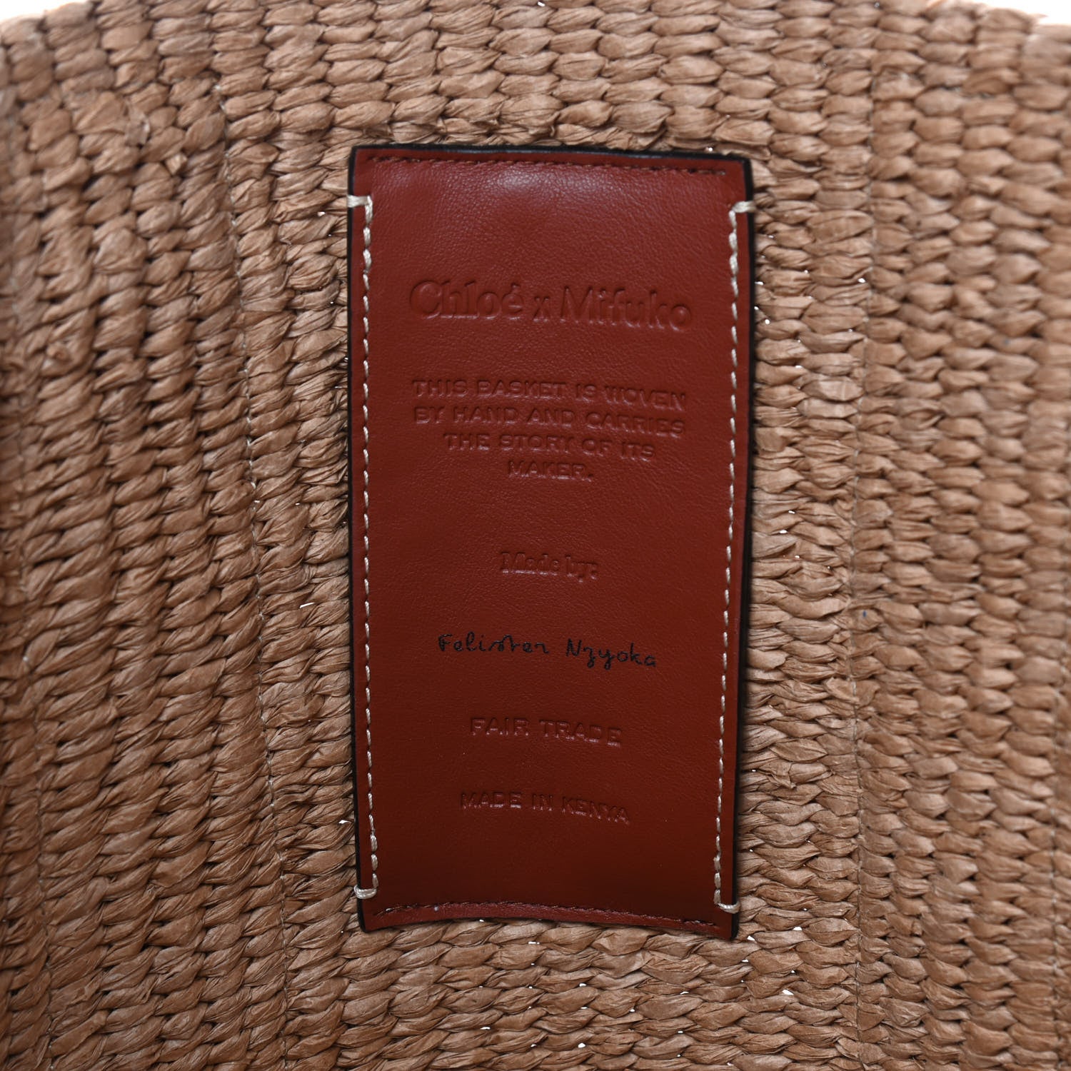 Chloe Raffia Medium Woody Tote White 5 of 11