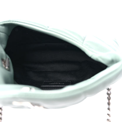 Saint Laurent Lambskin Quilted Toy Loulou Puffer Monogram Chain Satchel Vert Opaline 5 of 10