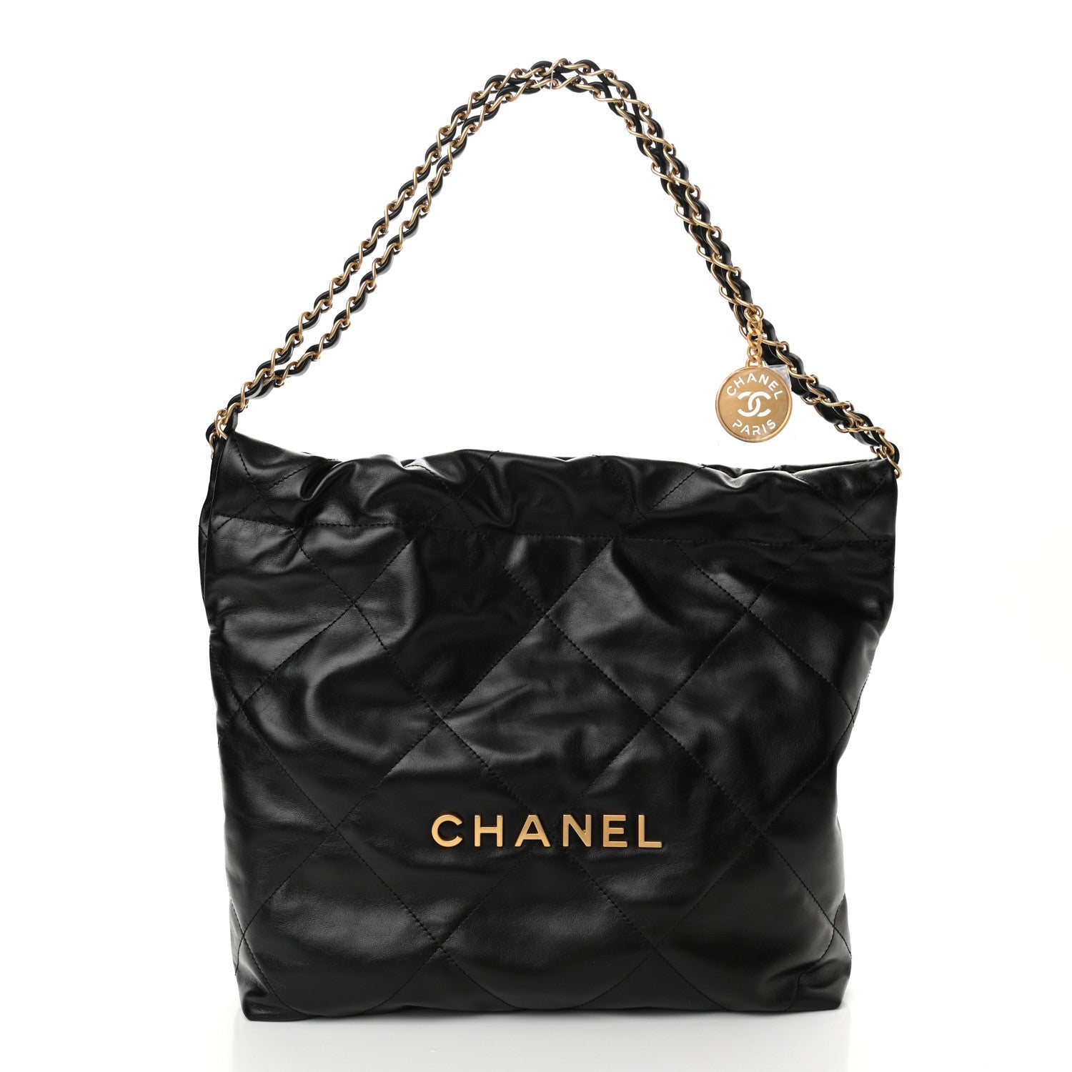 Chanel Shiny Calfskin Quilted Small Chanel 22 Black 3 of 11