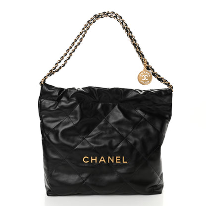 Chanel Shiny Calfskin Quilted Small Chanel 22 Black 3 of 11