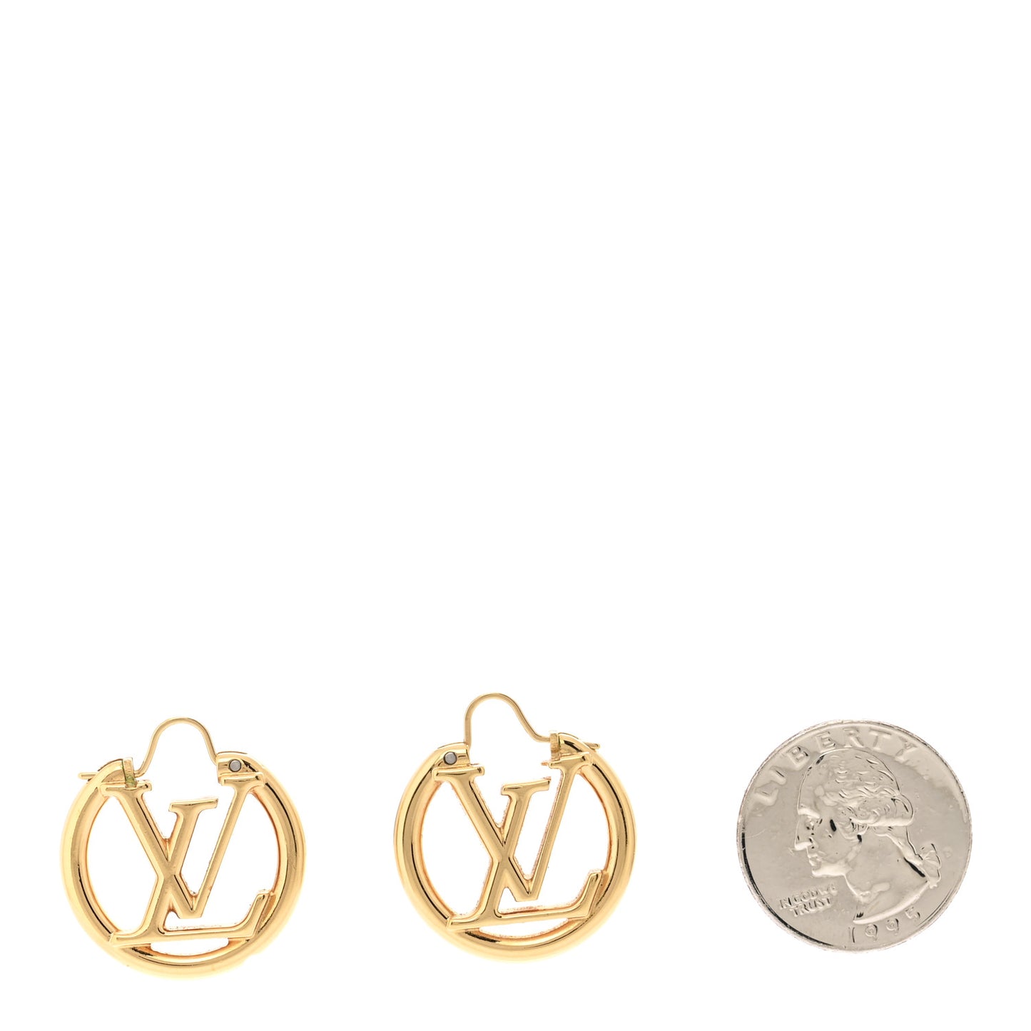 Metal Small Louise Hoop Earrings Gold